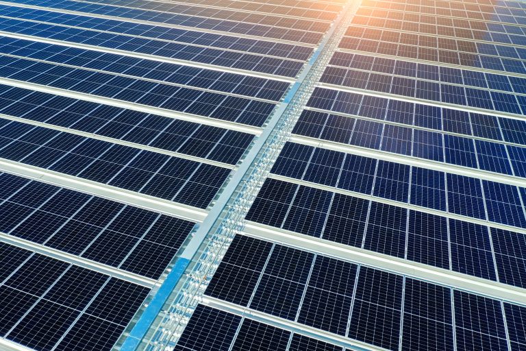 Solar panels on the roof